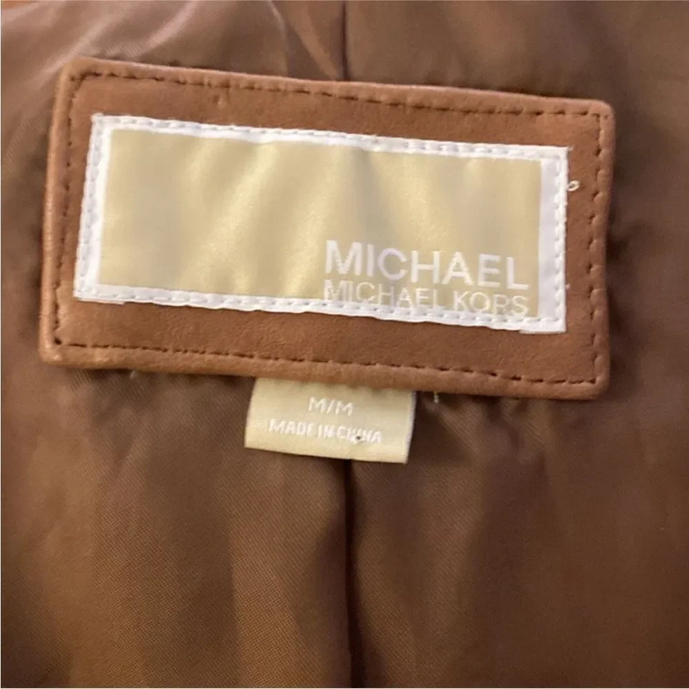 Michael Kors Brown Leather Jacket, M
